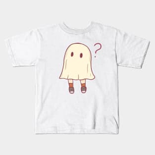 Cute confused halloween ghost Kids T-Shirt